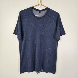 Lululemon Mens Metal Vent Tech Short Sleeve Shirt Heathered Blue Size Large